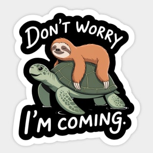 Sloth Riding Turtle Tortoise Sloth Lovers Sticker